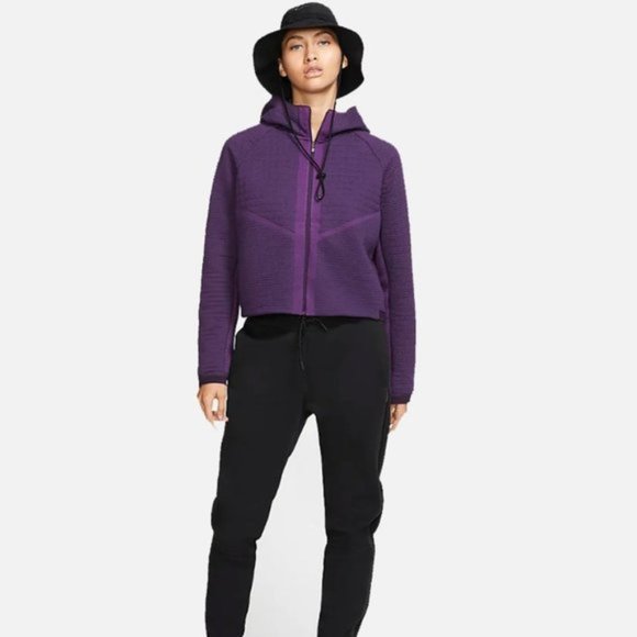 NWT $140 NIKE SPORTSWEAR Women S Tech Fleece Hoodie Full Zip Warn Jacket Purple - Picture 5 of 15
